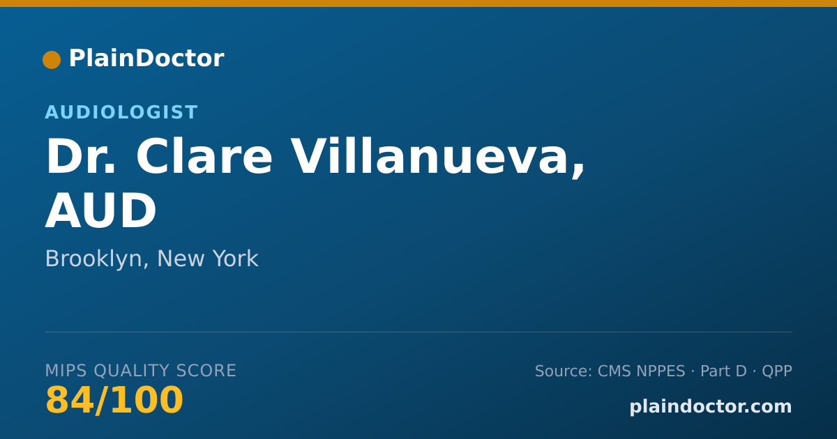 Shareable card for Clare Villanueva, AUD - Audiologist, Brooklyn, NY