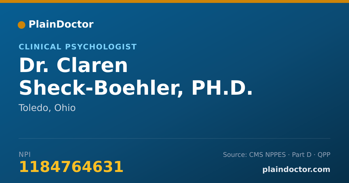 Shareable card for Claren Sheck-Boehler, PH.D. - Clinical Psychologist, Toledo, OH