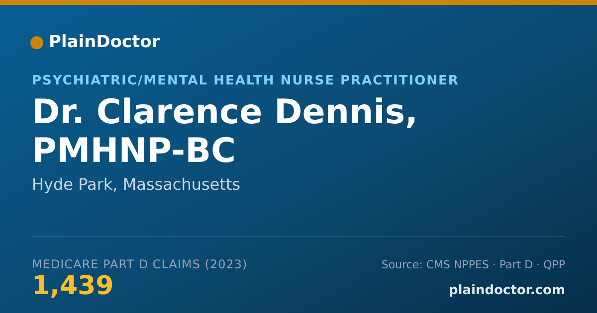 Shareable card for Clarence Dennis, PMHNP-BC - Psychiatric/Mental Health Nurse Practitioner, Hyde Park, MA