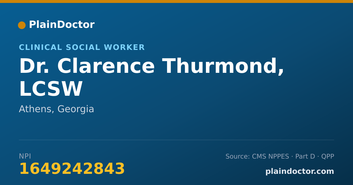 Shareable card for Clarence Thurmond, LCSW - Clinical Social Worker, Athens, GA