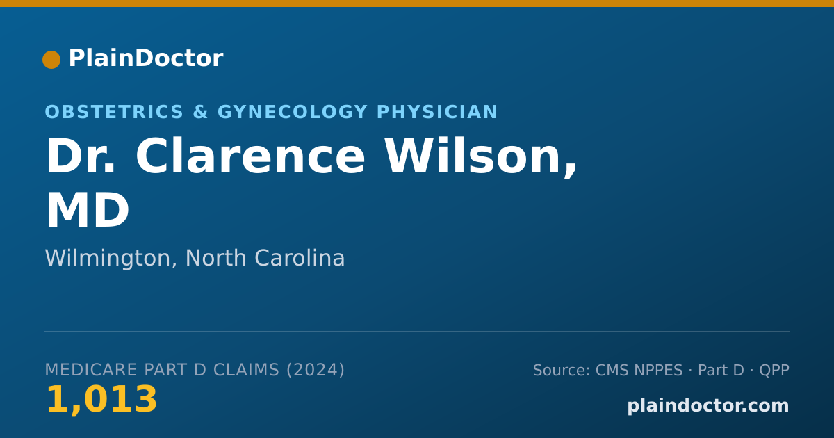 Shareable card for Clarence Wilson, MD - Obstetrics & Gynecology Physician, Wilmington, NC