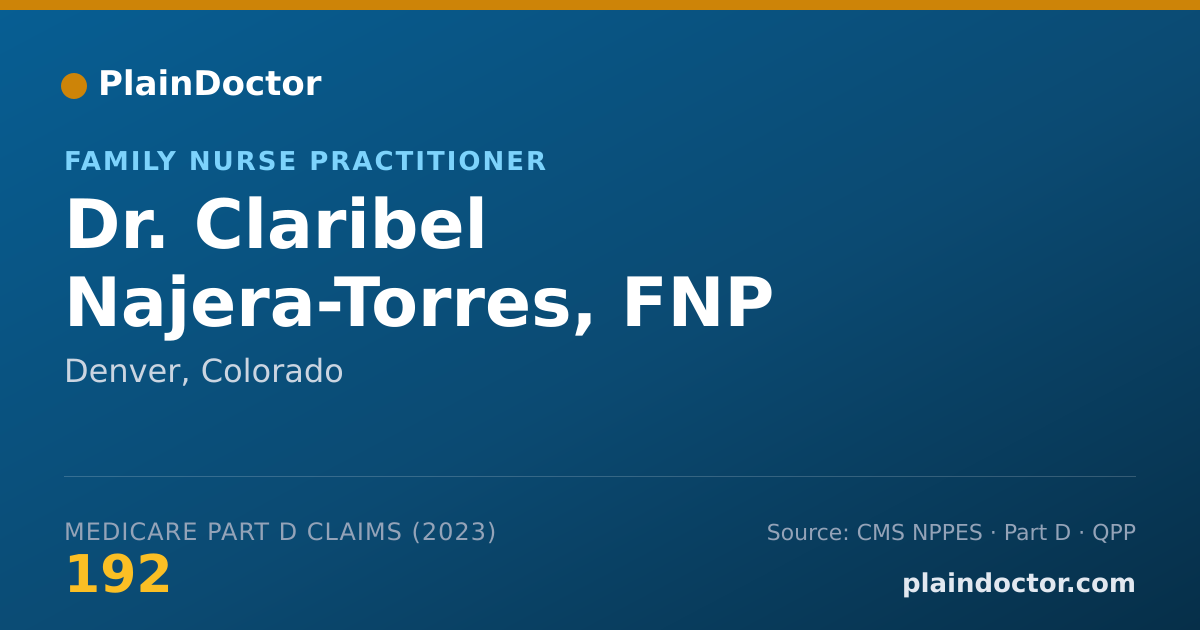 Shareable card for Claribel Najera-Torres, FNP - Family Nurse Practitioner, Denver, CO