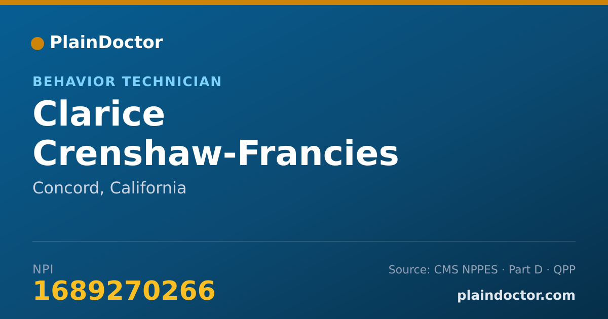 Shareable card for Clarice Crenshaw-Francies - Behavior Technician, Concord, CA