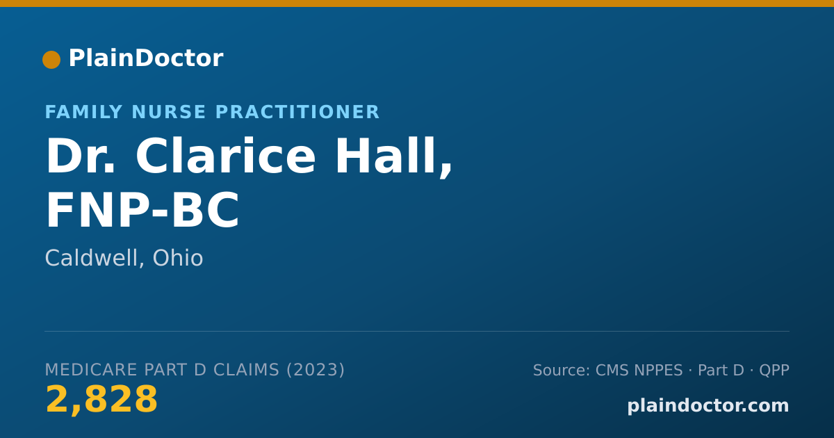 Shareable card for Clarice Hall, FNP-BC - Family Nurse Practitioner, Caldwell, OH