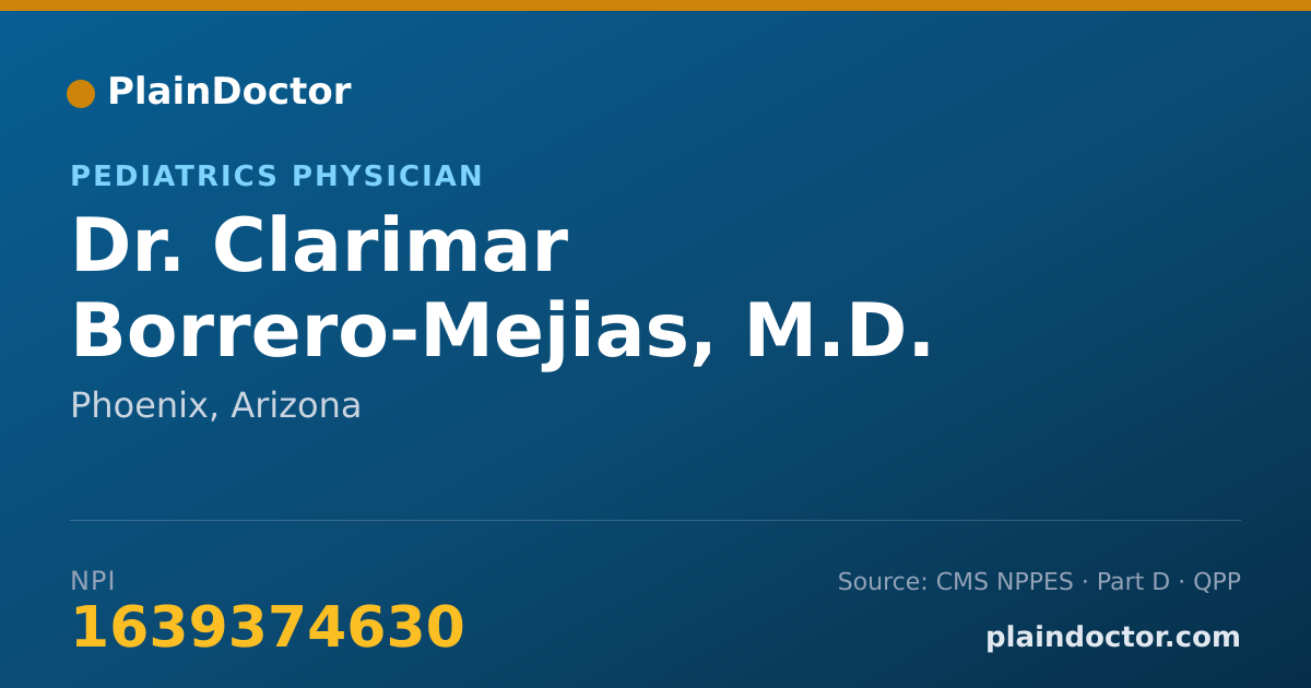 Shareable card for Clarimar Borrero-Mejias, M.D. - Pediatrics Physician, Phoenix, AZ