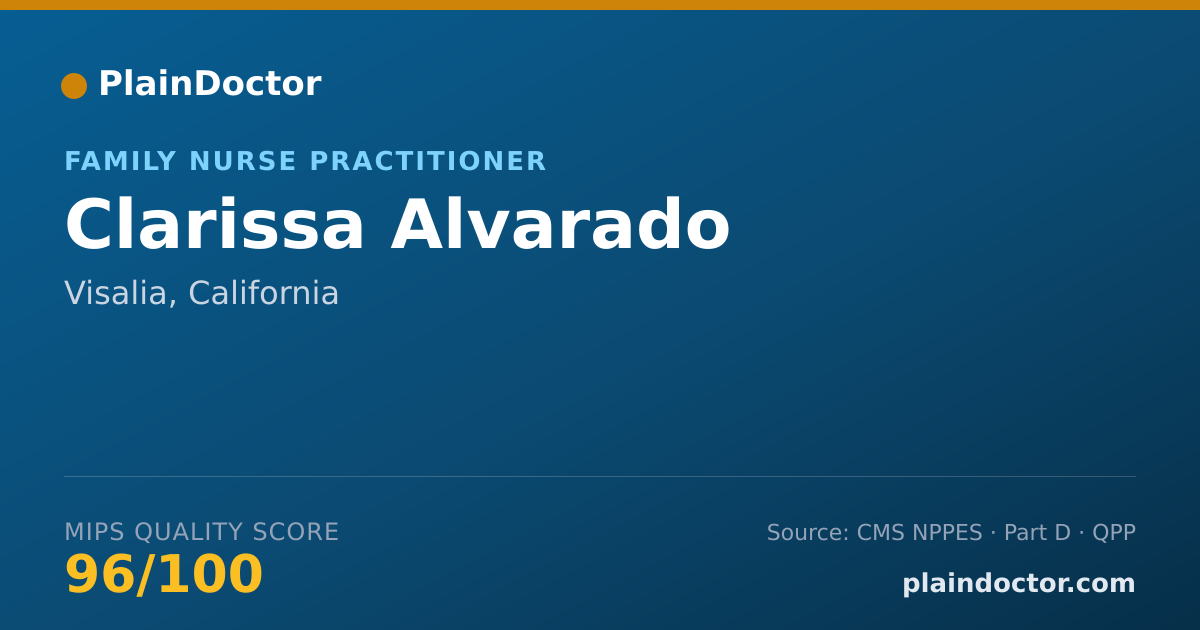 Shareable card for Clarissa Alvarado - Family Nurse Practitioner, Visalia, CA