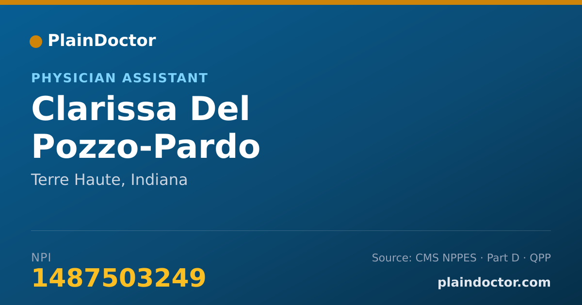 Shareable card for Clarissa Del Pozzo-Pardo - Physician Assistant, Terre Haute, IN