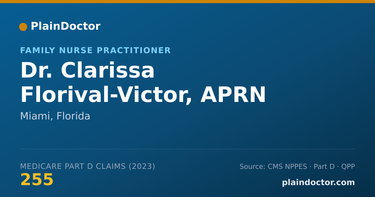 Shareable card for Clarissa Florival-Victor, APRN - Family Nurse Practitioner, Miami, FL