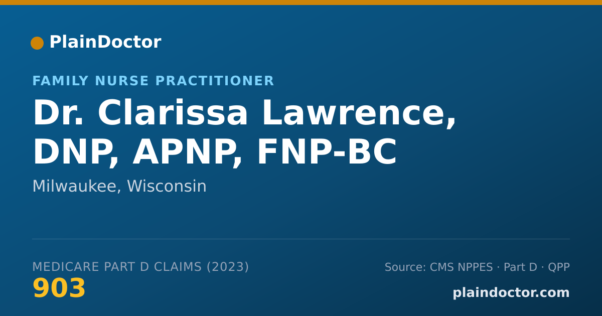 Shareable card for Clarissa Lawrence, DNP, APNP, FNP-BC - Family Nurse Practitioner, Milwaukee, WI