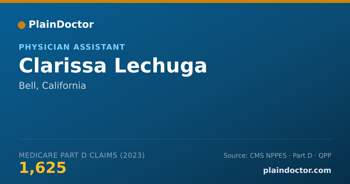 Shareable card for Clarissa Lechuga - Physician Assistant, Bell, CA