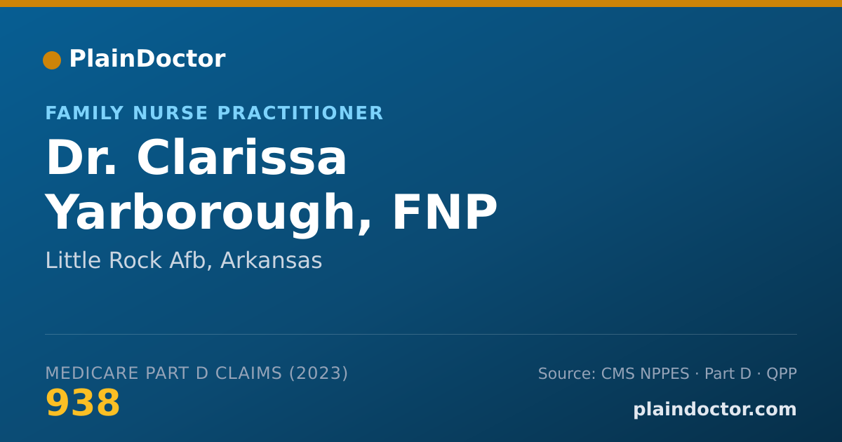 Shareable card for Clarissa Yarborough, FNP - Family Nurse Practitioner, Little Rock Afb, AR