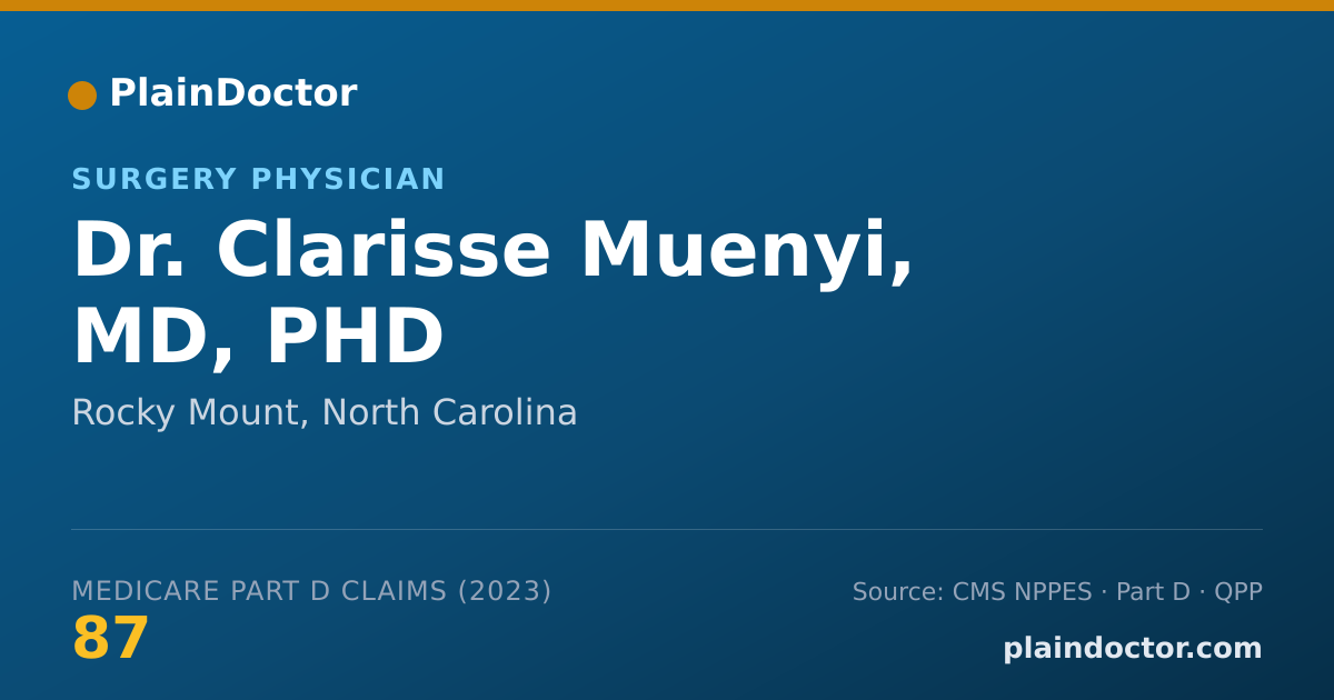 Shareable card for Clarisse Muenyi, MD, PHD - Surgery Physician, Rocky Mount, NC