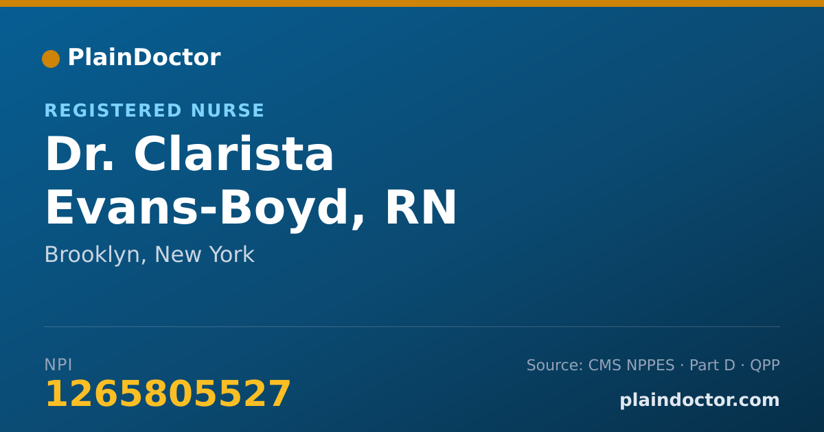 Shareable card for Clarista Evans-Boyd, RN - Registered Nurse, Brooklyn, NY