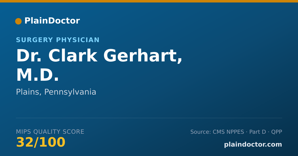 Shareable card for Clark Gerhart, M.D. - Surgery Physician, Plains, PA