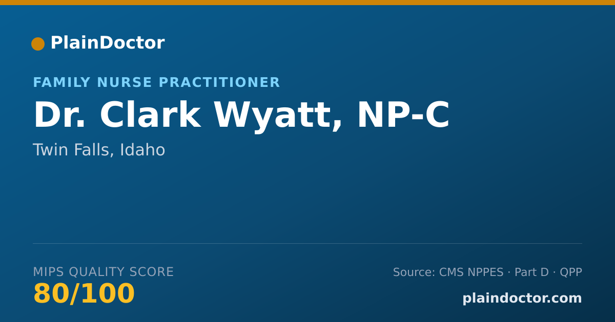 Shareable card for Clark Wyatt, NP-C - Family Nurse Practitioner, Twin Falls, ID