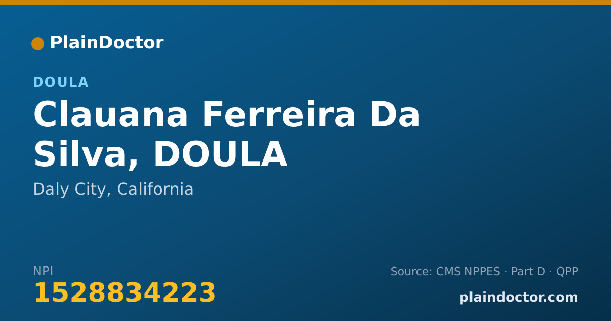 Shareable card for Clauana Ferreira Da Silva, DOULA - Doula, Daly City, CA