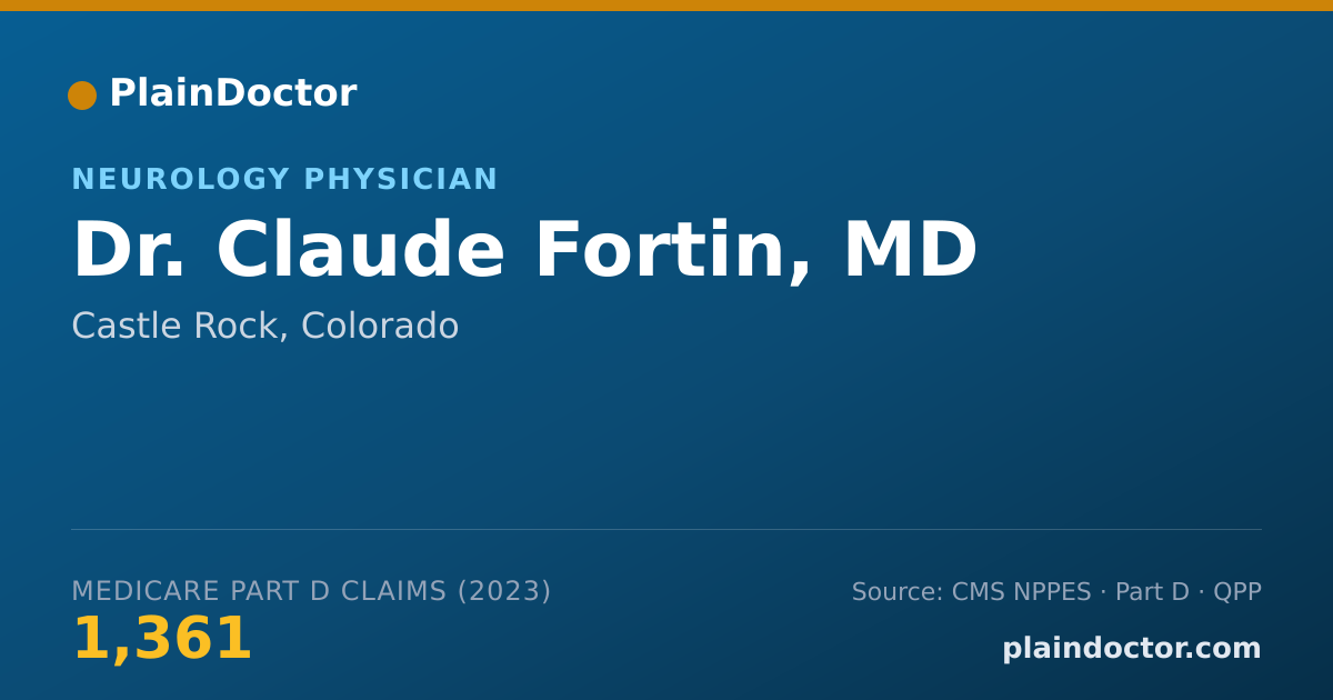 Shareable card for Claude Fortin, MD - Neurology Physician, Castle Rock, CO