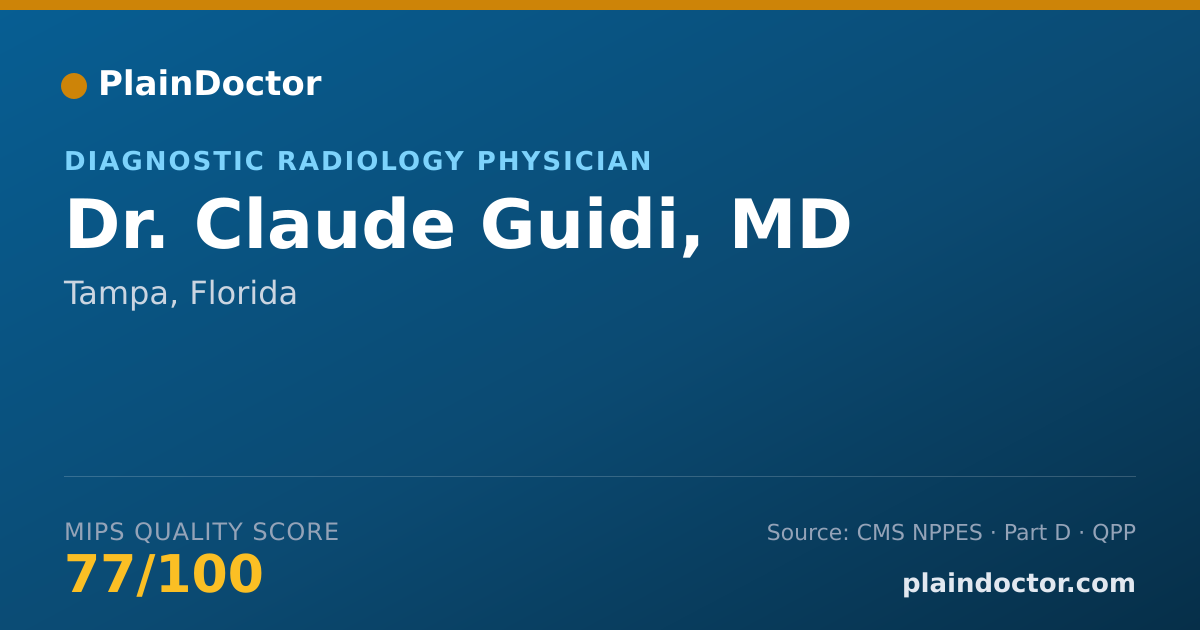 Shareable card for Claude Guidi, MD - Diagnostic Radiology Physician, Tampa, FL