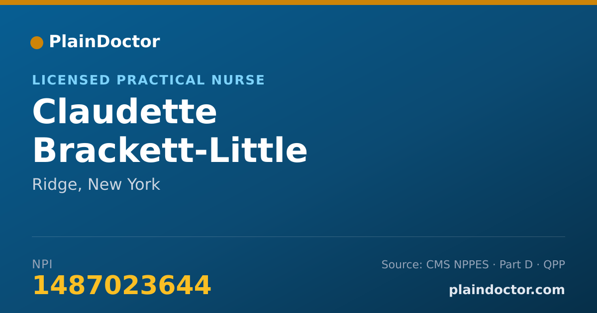 Shareable card for Claudette Brackett-Little - Licensed Practical Nurse, Ridge, NY