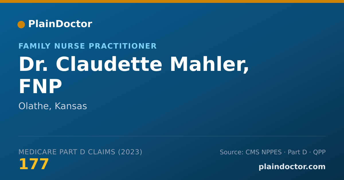 Shareable card for Claudette Mahler, FNP - Family Nurse Practitioner, Olathe, KS