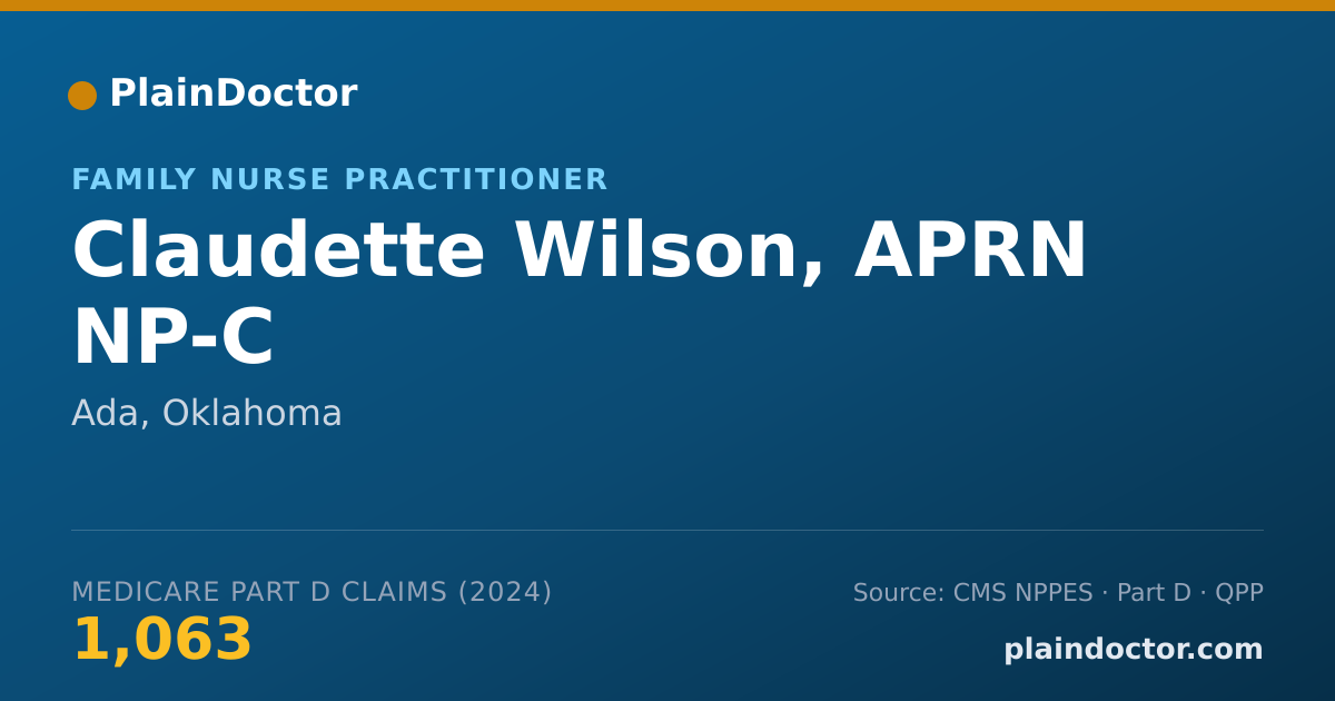 Shareable card for Claudette Wilson, APRN NP-C - Family Nurse Practitioner, Ada, OK