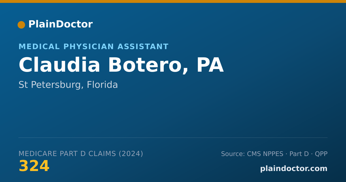 Shareable card for Claudia Botero, PA - Surgical Physician Assistant, St Petersburg, FL