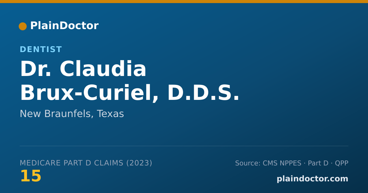 Shareable card for Claudia Brux-Curiel, D.D.S. - Dentist, New Braunfels, TX