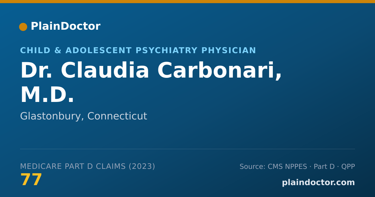 Shareable card for Claudia Carbonari, M.D. - Child & Adolescent Psychiatry Physician, Glastonbury, CT