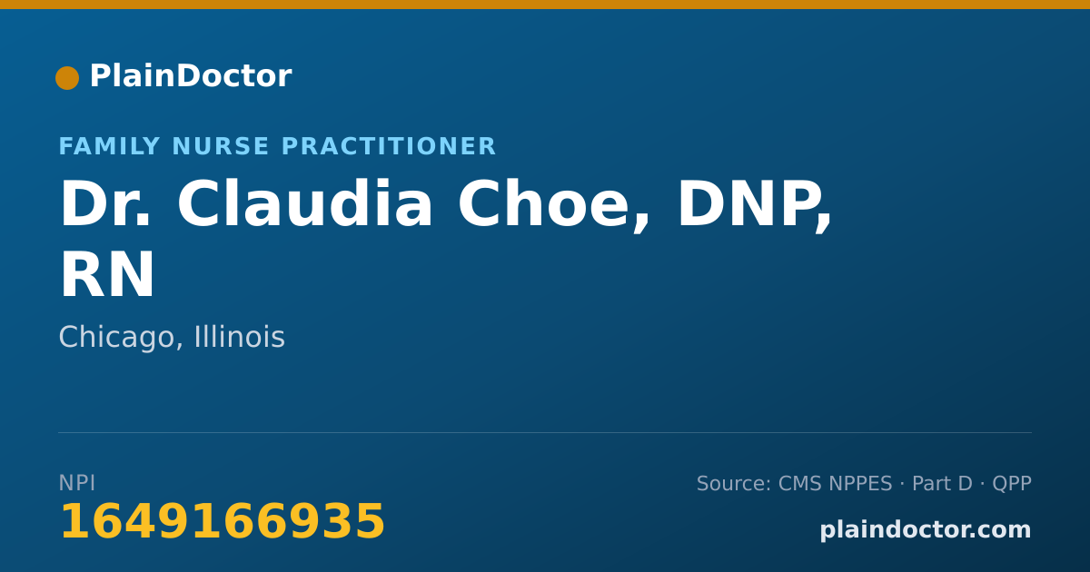 Shareable card for Claudia Choe, DNP, RN - Family Nurse Practitioner, Chicago, IL