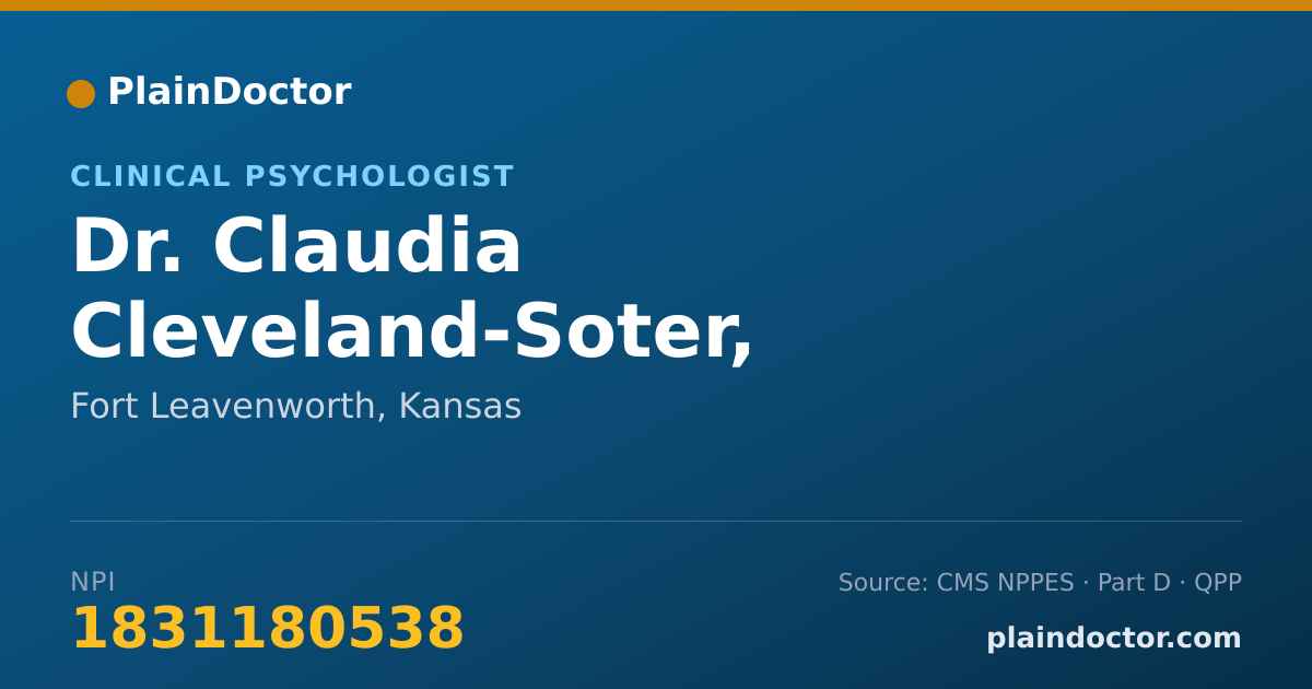 Shareable card for Claudia Cleveland-Soter, PSY.D. - Clinical Psychologist, Fort Leavenworth, KS