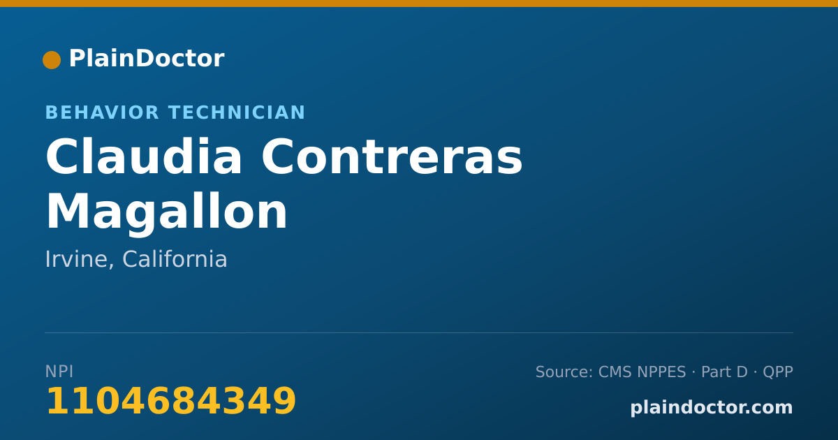 Shareable card for Claudia Contreras Magallon - Behavior Technician, Irvine, CA
