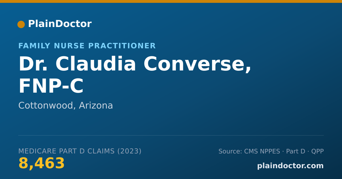 Shareable card for Claudia Converse, FNP-C - Family Nurse Practitioner, Cottonwood, AZ