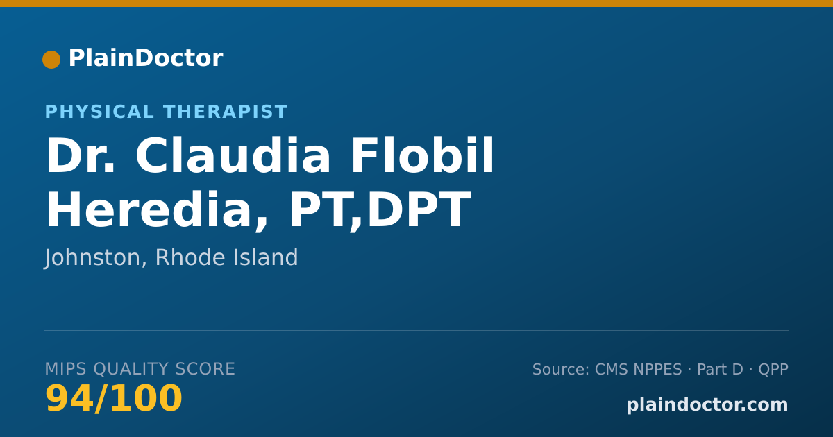 Shareable card for Claudia Flobil Heredia, PT,DPT - Physical Therapist, Johnston, RI