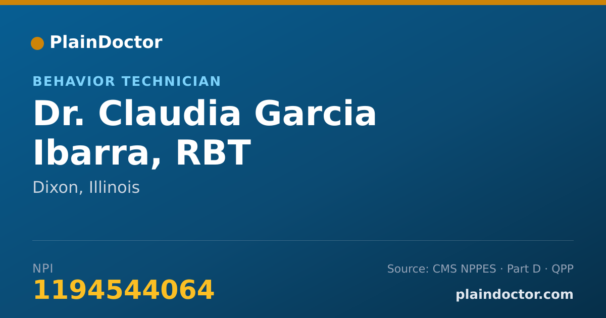 Shareable card for Claudia Garcia Ibarra, RBT - Behavior Technician, Dixon, IL