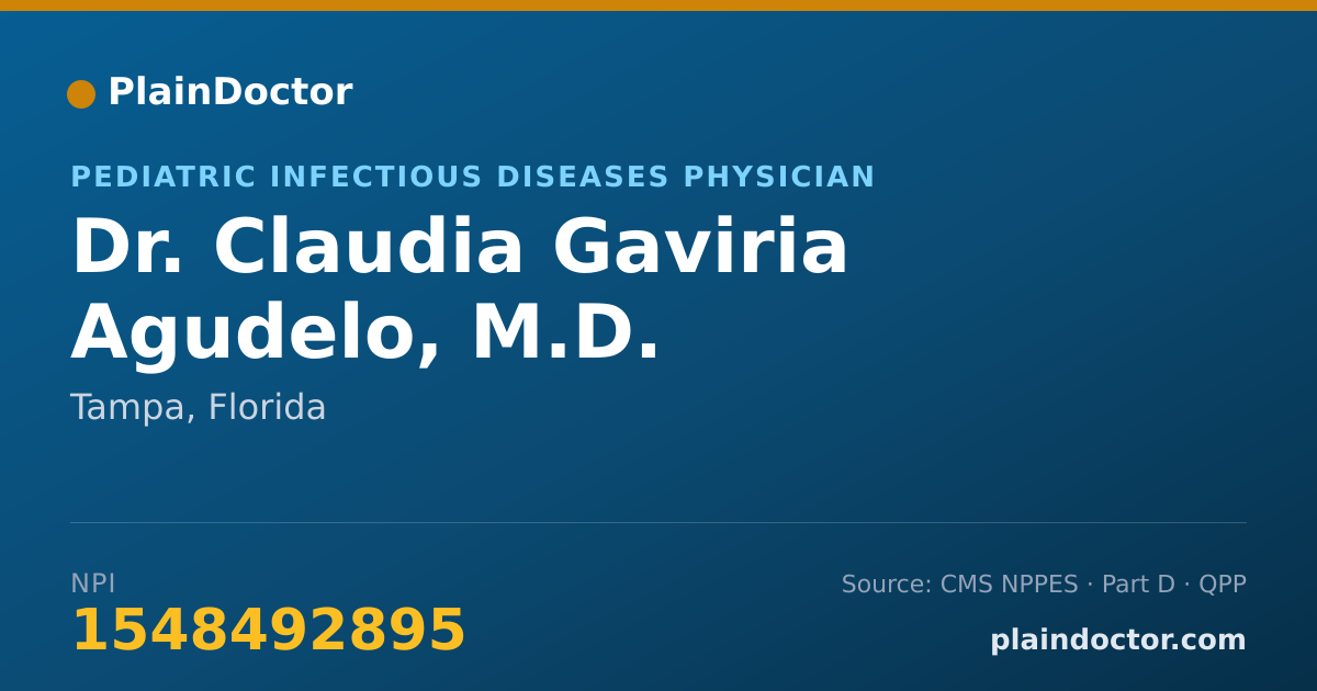 Shareable card for Claudia Gaviria Agudelo, M.D. - Pediatric Infectious Diseases Physician, Tampa, FL