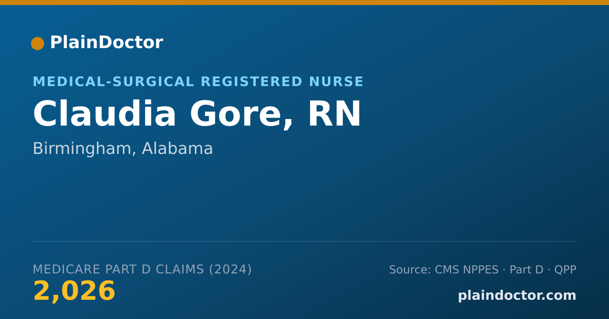 Shareable card for Claudia Gore, RN - Medical-Surgical Registered Nurse, Birmingham, AL
