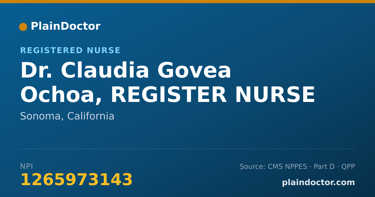 Shareable card for Claudia Govea Ochoa, REGISTER NURSE - Registered Nurse, Sonoma, CA