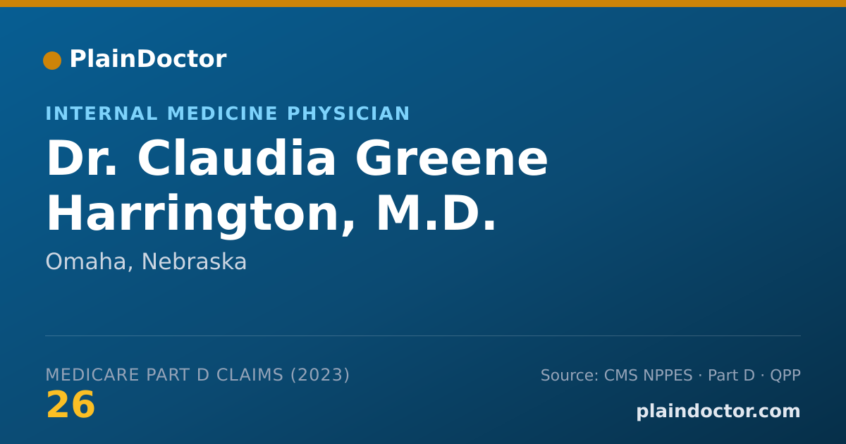 Shareable card for Claudia Greene Harrington, M.D. - Internal Medicine Physician, Omaha, NE