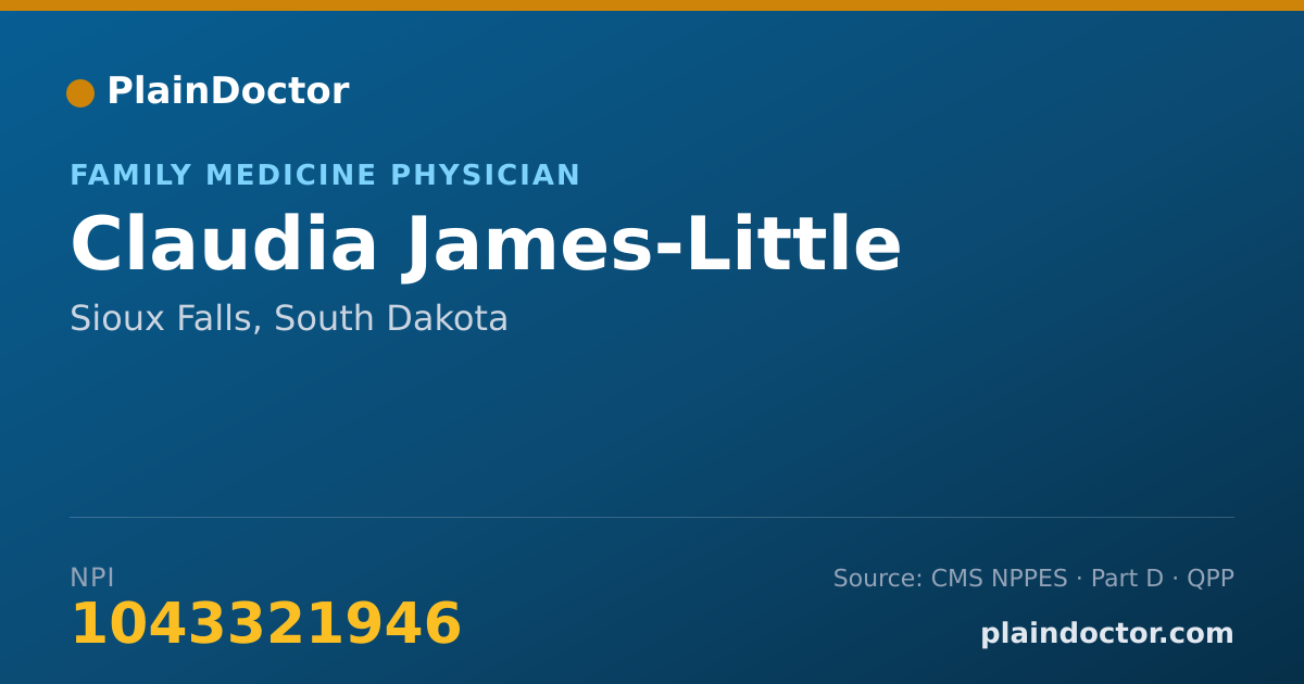 Shareable card for Claudia James-Little - Family Medicine Physician, Sioux Falls, SD