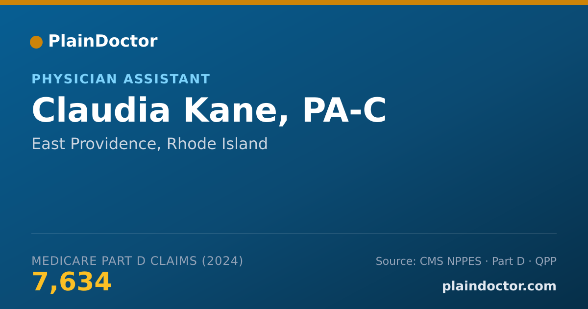 Shareable card for Claudia Kane, PA-C - Physician Assistant, East Providence, RI