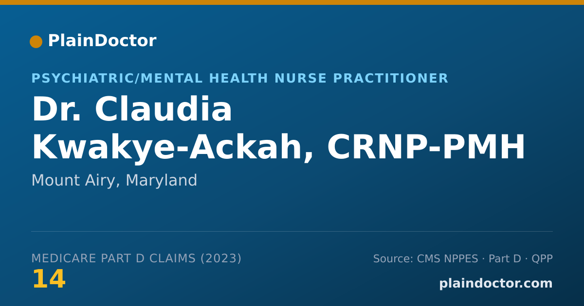 Shareable card for Claudia Kwakye-Ackah, CRNP-PMH - Psychiatric/Mental Health Nurse Practitioner, Mount Airy, MD