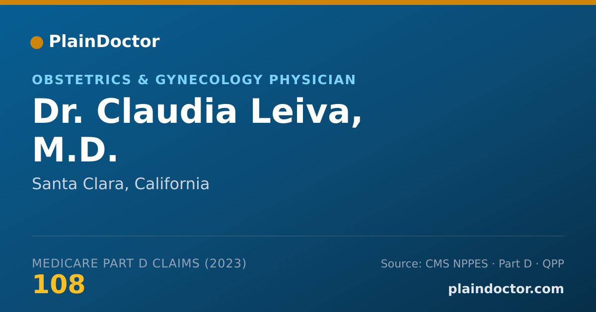 Shareable card for Claudia Leiva, M.D. - Obstetrics & Gynecology Physician, Santa Clara, CA