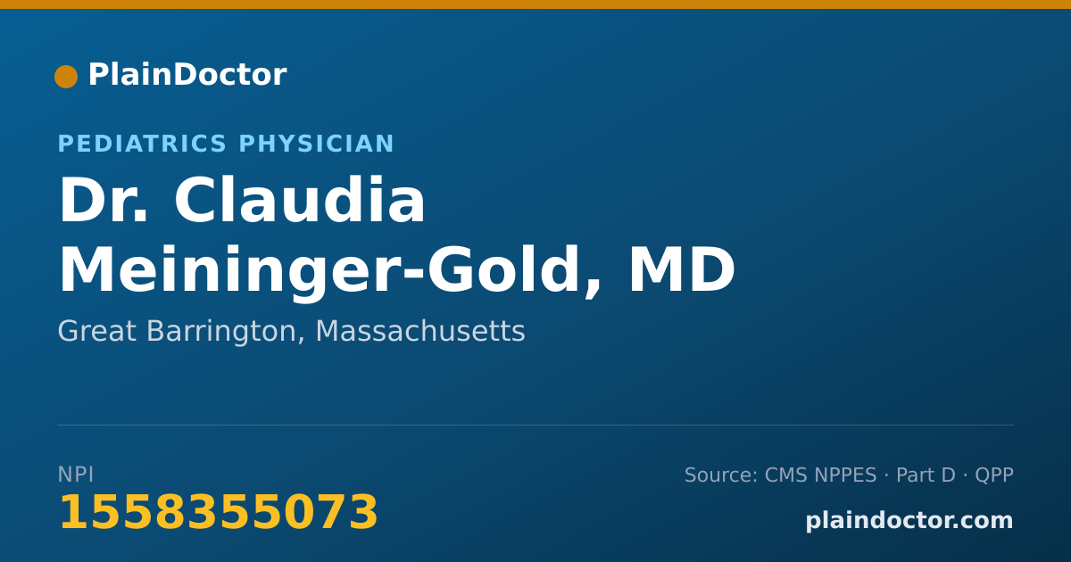 Shareable card for Claudia Meininger-Gold, MD - Pediatrics Physician, Great Barrington, MA