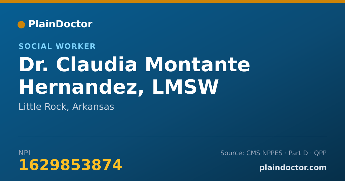 Shareable card for Claudia Montante Hernandez, LMSW - Social Worker, Little Rock, AR