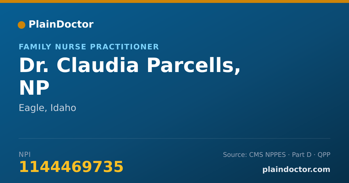 Shareable card for Claudia Parcells, NP - Family Nurse Practitioner, Eagle, ID