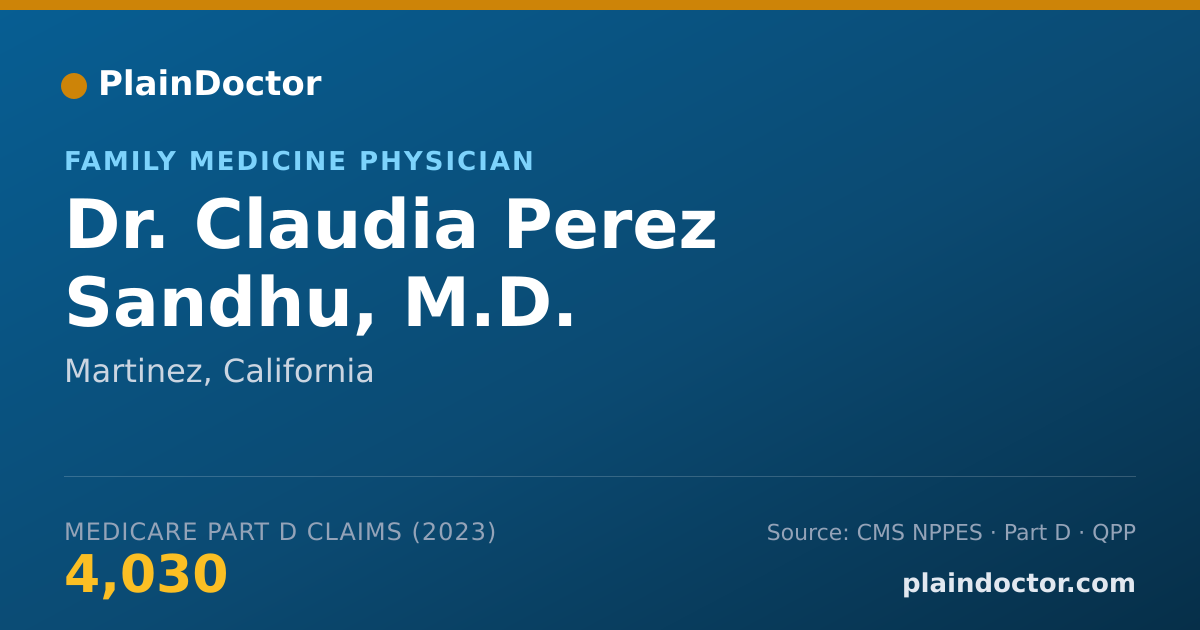 Shareable card for Claudia Perez Sandhu, M.D. - Family Medicine Physician, Martinez, CA