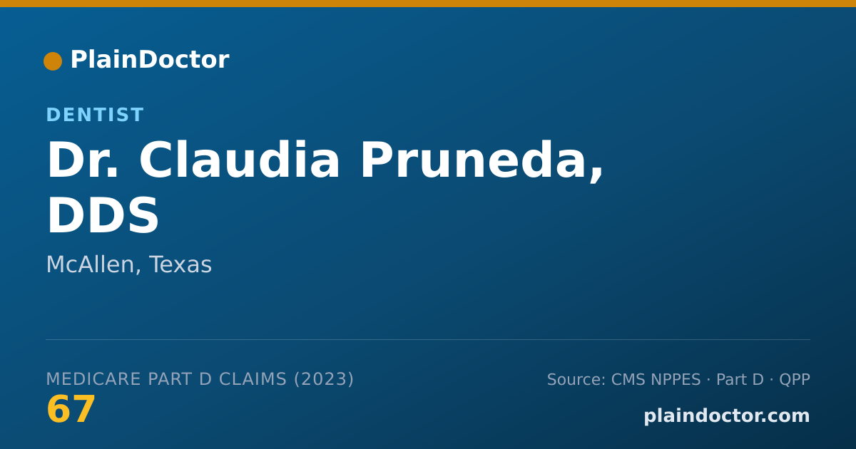 Shareable card for Claudia Pruneda, DDS - Dentist, McAllen, TX