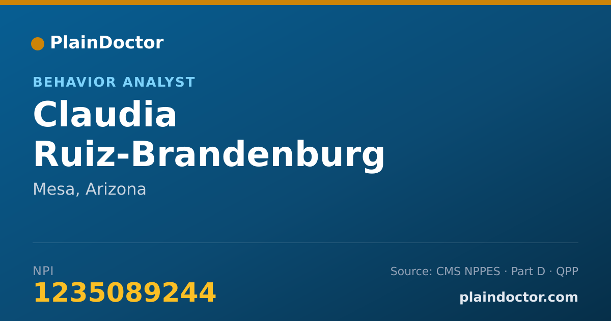 Shareable card for Claudia Ruiz-Brandenburg - Behavior Analyst, Mesa, AZ