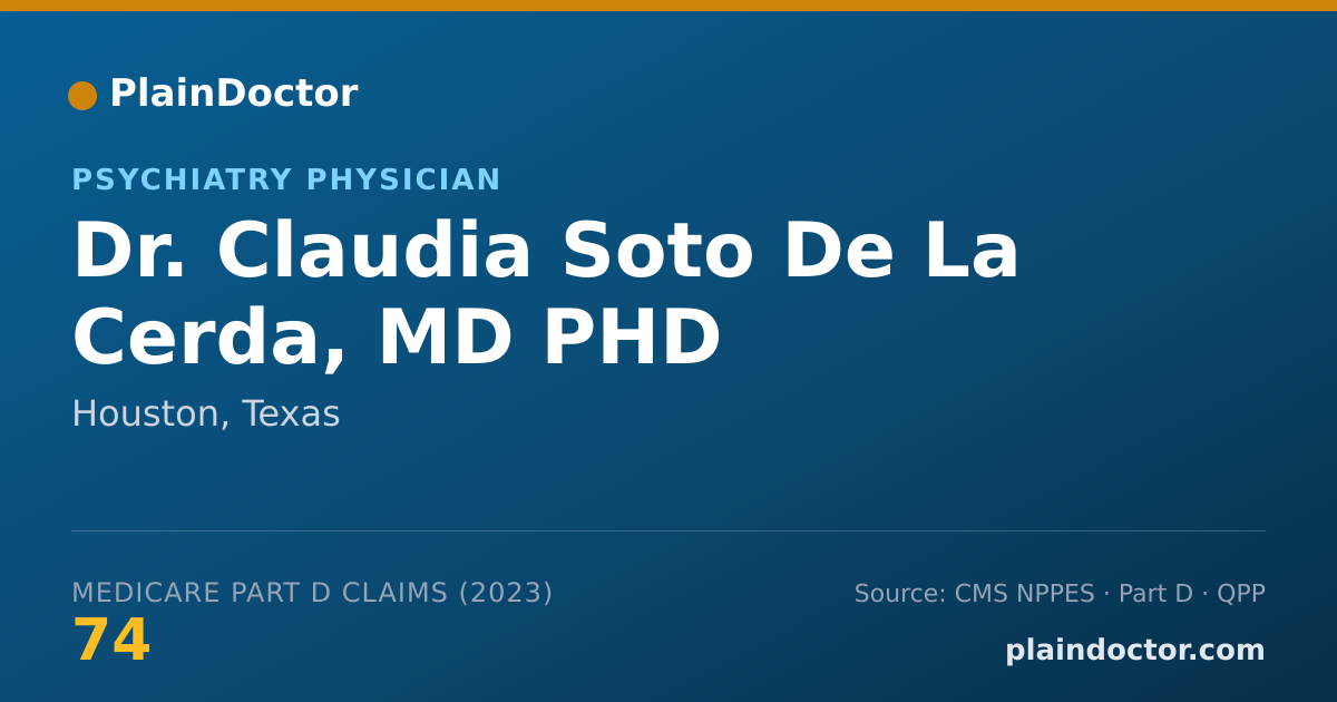 Shareable card for Claudia Soto De La Cerda, MD PHD - Psychiatry Physician, Houston, TX