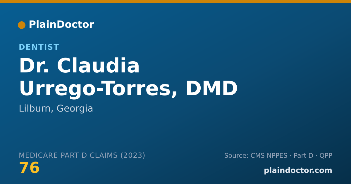 Shareable card for Claudia Urrego-Torres, DMD - Dentist, Lilburn, GA
